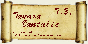 Tamara Bantulić vizit kartica